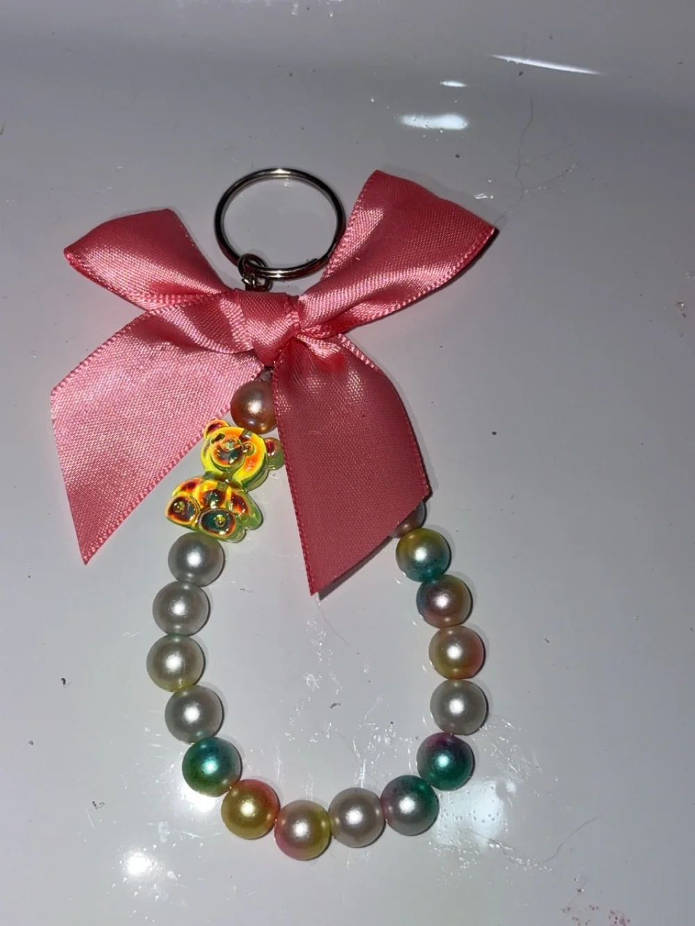 Kids Silicone Highland Cow Beaded Keychain -  single keychains for $13
